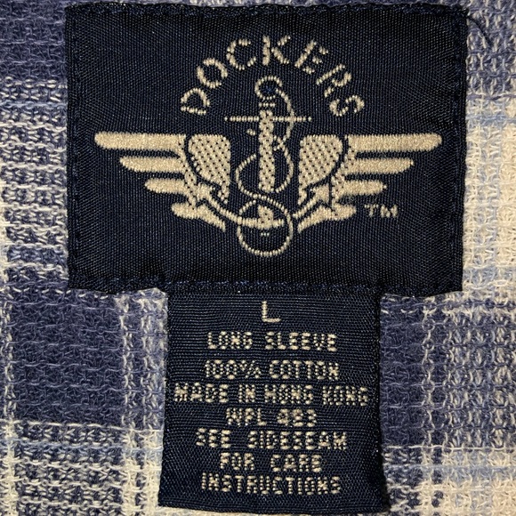 Dockers Checkered Plaid Button Down Blouse - Picture 3 of 7